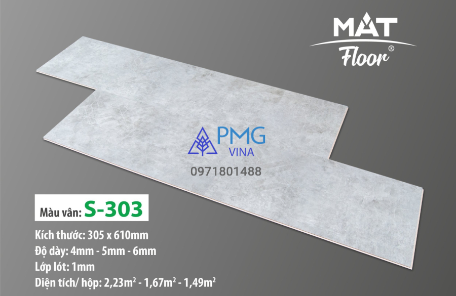Sàn nhựa  Mat Floor 4mm S 303