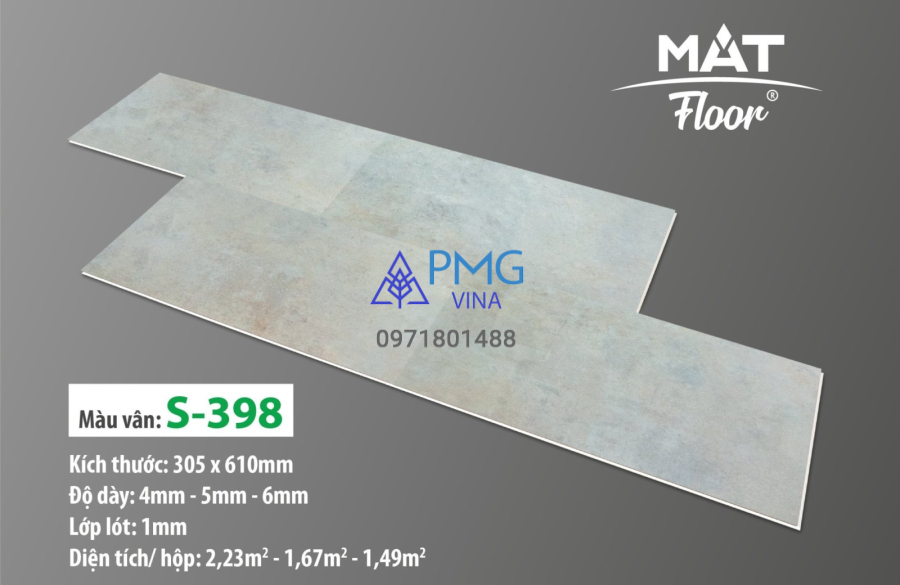Sàn nhựa  Mat Floor 4mm S 398